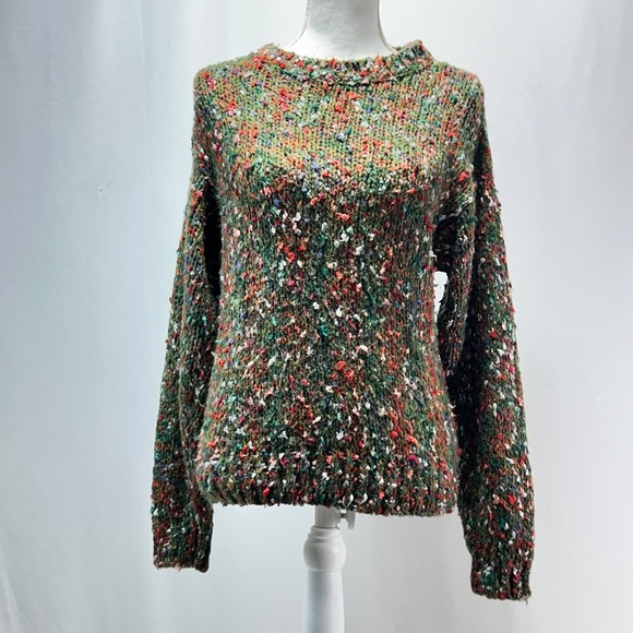Sacha Too Sweaters - Sacha Women Multicolored Speckled Sweater Crew Neck Long Sleeve Size S Wool Blnd